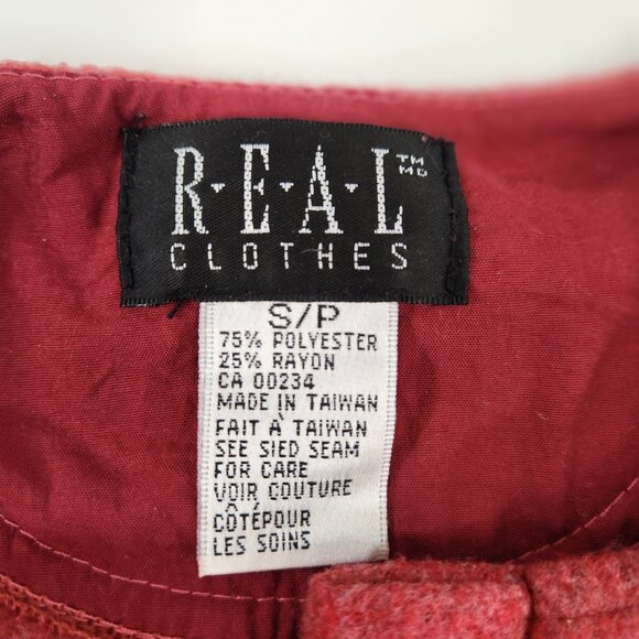 Real Clothes Red Cardigan Sweater w/ Pockets Red Size Small Vtg - Picture 4 of 9